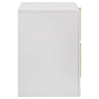 Ines 2-drawer Nightstand Bedside Table White High Gloss