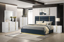 Ines 2-drawer Nightstand Bedside Table White High Gloss