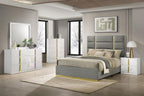 Ines 2-drawer Nightstand Bedside Table White High Gloss