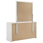 Home & Sleep Outlet - Ines 6-drawer Bedroom Dresser with Mirror White High Gloss