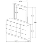 Home & Sleep Outlet - Ines 6-drawer Bedroom Dresser with Mirror White High Gloss