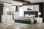 Home & Sleep Outlet - Ines 6-drawer Bedroom Dresser with Mirror White High Gloss