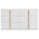 Ines 6-drawer Bedroom Dresser Cabinet White High Gloss