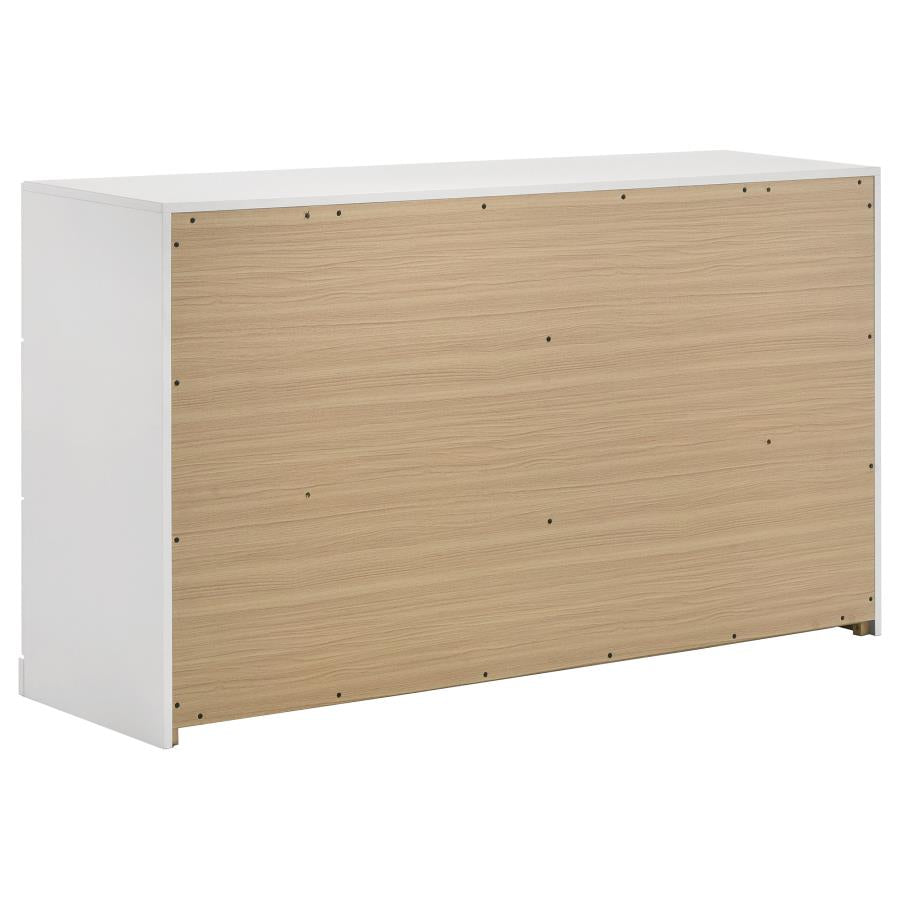 Ines 6-drawer Bedroom Dresser Cabinet White High Gloss