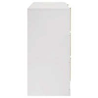Ines 6-drawer Bedroom Dresser Cabinet White High Gloss
