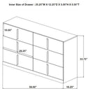 Ines 6-drawer Bedroom Dresser Cabinet White High Gloss