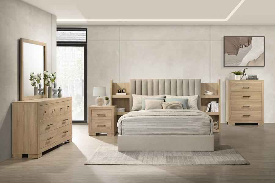 Arielle 5-piece Eastern King Bedroom Set Light Oak