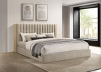 Home & Sleep Outlet - Arielle Eastern King Bookcase Panel Storage Bed Light Oak