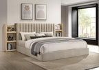 Home & Sleep Outlet - Arielle Eastern King Bookcase Panel Storage Bed Light Oak