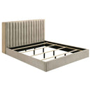 Arielle Eastern King Bookcase Panel Storage Bed Light Oak