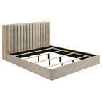 Home & Sleep Outlet - Arielle Eastern King Bookcase Panel Storage Bed Light Oak