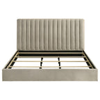 Home & Sleep Outlet - Arielle Eastern King Bookcase Panel Storage Bed Light Oak
