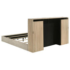 Home & Sleep Outlet - Arielle Eastern King Bookcase Panel Storage Bed Light Oak