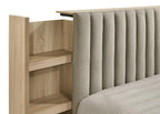 Home & Sleep Outlet - Arielle Eastern King Bookcase Panel Storage Bed Light Oak