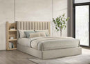Arielle Queen Bookcase Panel Storage Bed Light Oak