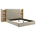 Home & Sleep Outlet - Arielle Queen Bookcase Panel Storage Bed Light Oak
