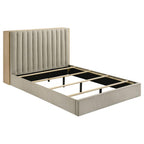 Home & Sleep Outlet - Arielle Queen Bookcase Panel Storage Bed Light Oak