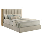 Home & Sleep Outlet - Arielle Queen Bookcase Panel Storage Bed Light Oak