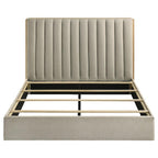 Home & Sleep Outlet - Arielle Queen Bookcase Panel Storage Bed Light Oak