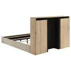 Home & Sleep Outlet - Arielle Queen Bookcase Panel Storage Bed Light Oak