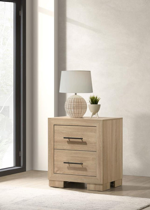 Home & Sleep Outlet - Arielle 2-drawer Bedroom Nightstand with Casters Light Oak