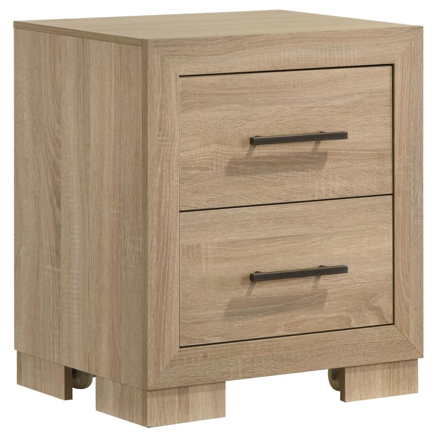 Home & Sleep Outlet - Arielle 2-drawer Bedroom Nightstand with Casters Light Oak