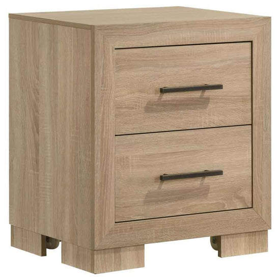 Arielle 2-drawer Bedroom Nightstand with Casters Light Oak