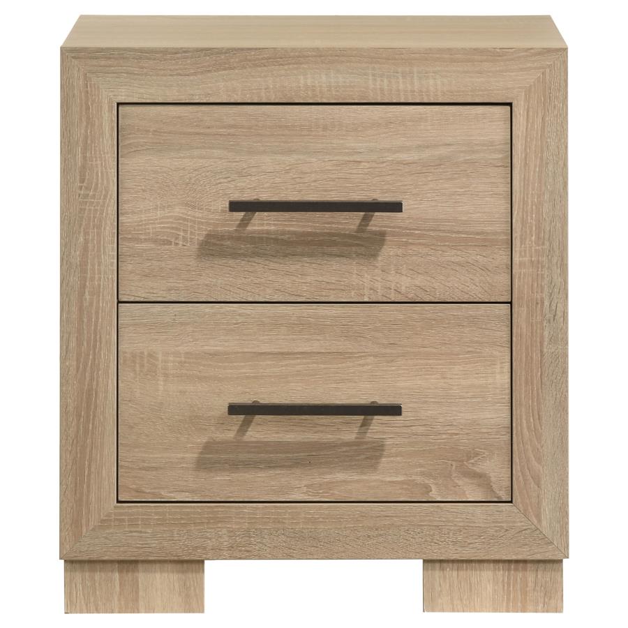 Home & Sleep Outlet - Arielle 2-drawer Bedroom Nightstand with Casters Light Oak