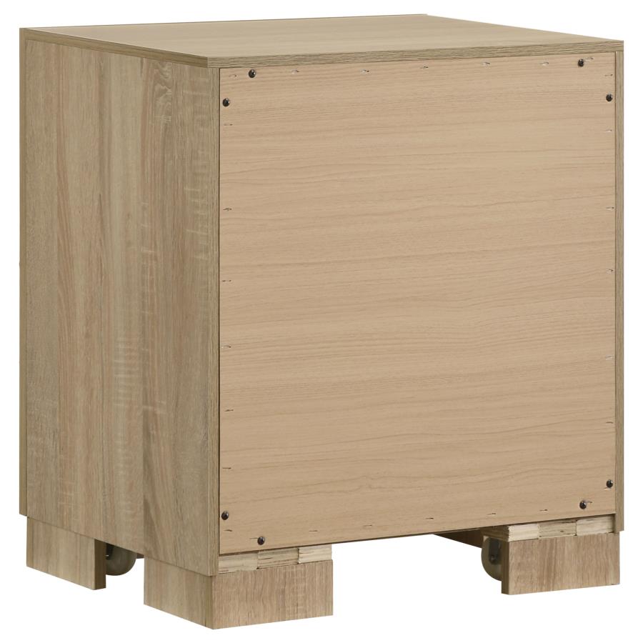Home & Sleep Outlet - Arielle 2-drawer Bedroom Nightstand with Casters Light Oak