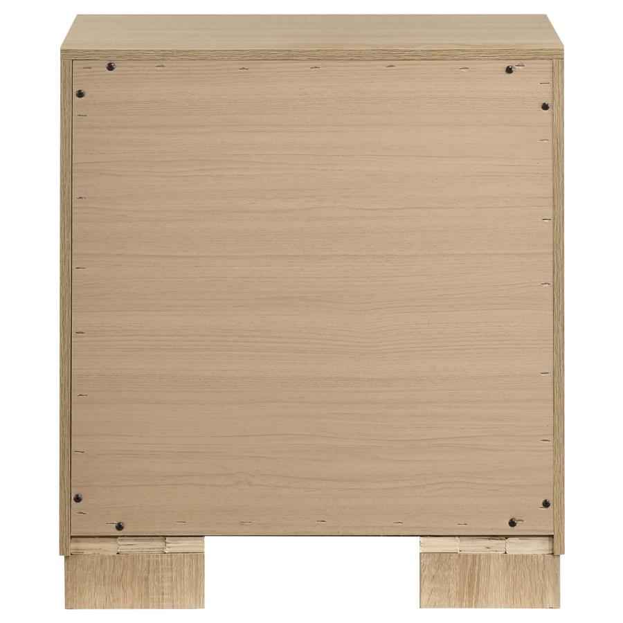Arielle 2-drawer Bedroom Nightstand with Casters Light Oak