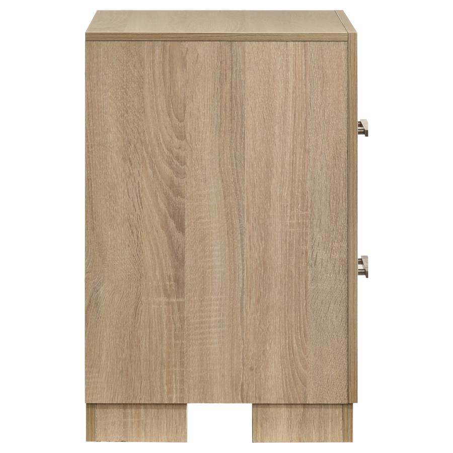Home & Sleep Outlet - Arielle 2-drawer Bedroom Nightstand with Casters Light Oak