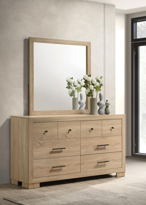 Home & Sleep Outlet - Arielle 6-drawer Bedroom Dresser with Mirror Light Oak