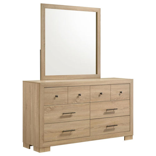 Home & Sleep Outlet - Arielle 6-drawer Bedroom Dresser with Mirror Light Oak