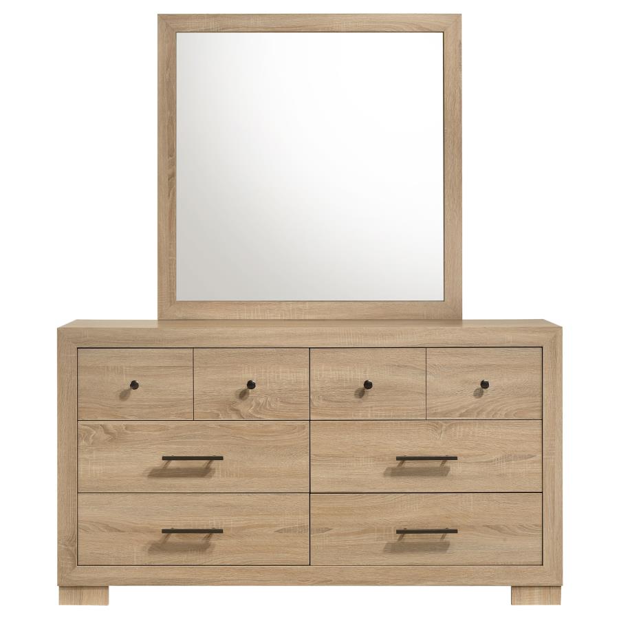 Home & Sleep Outlet - Arielle 6-drawer Bedroom Dresser with Mirror Light Oak