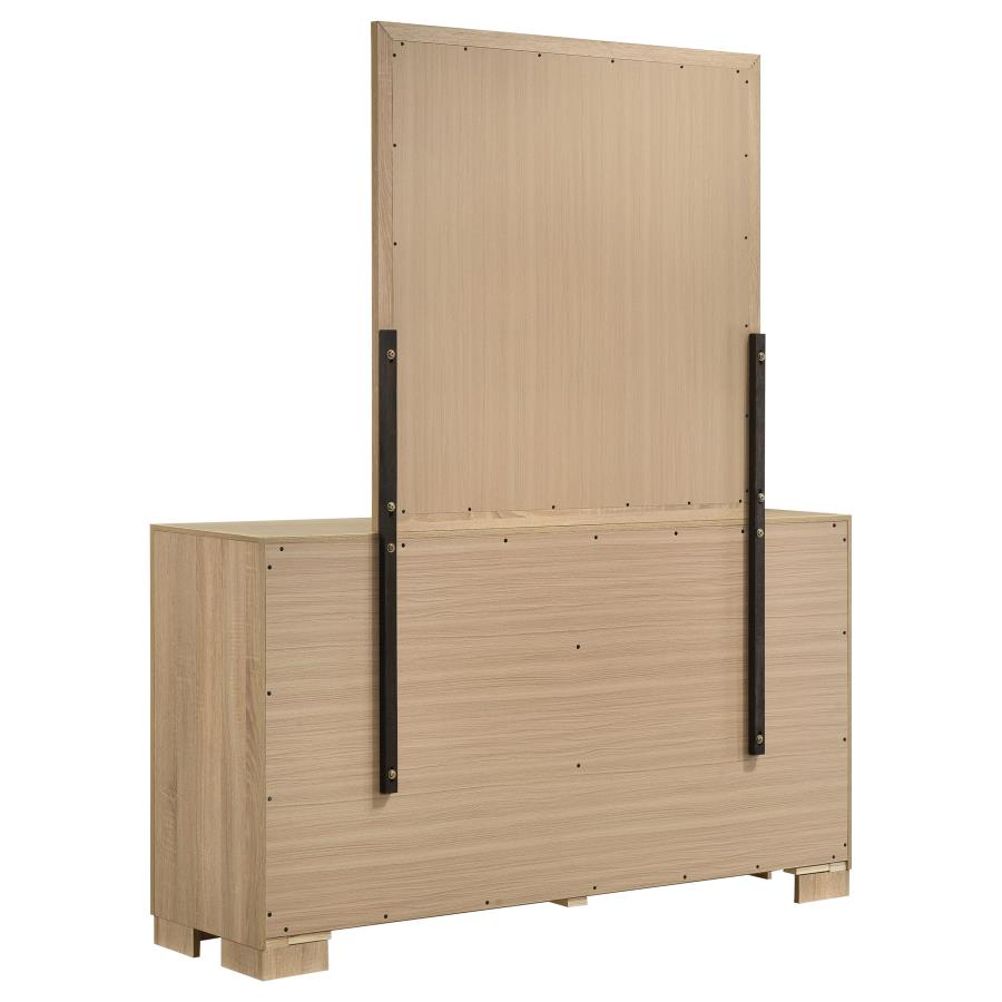 Home & Sleep Outlet - Arielle 6-drawer Bedroom Dresser with Mirror Light Oak