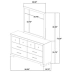 Home & Sleep Outlet - Arielle 6-drawer Bedroom Dresser with Mirror Light Oak