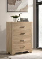 Home & Sleep Outlet - Arielle 4-drawer Bedroom Chest of Drawers Light Oak