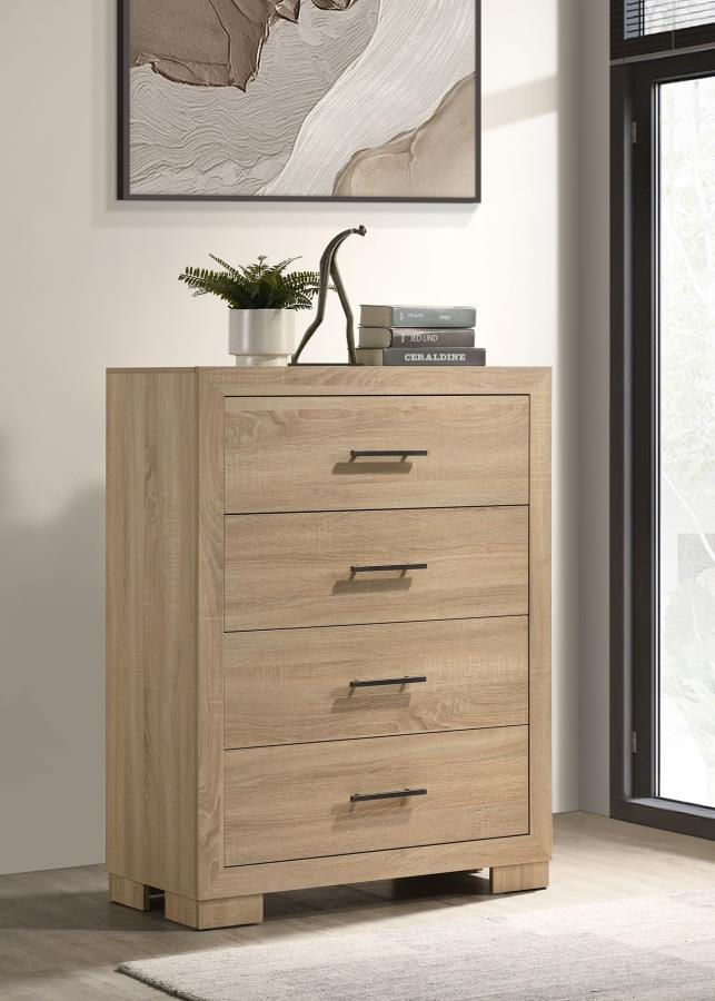 Home & Sleep Outlet - Arielle 4-drawer Bedroom Chest of Drawers Light Oak