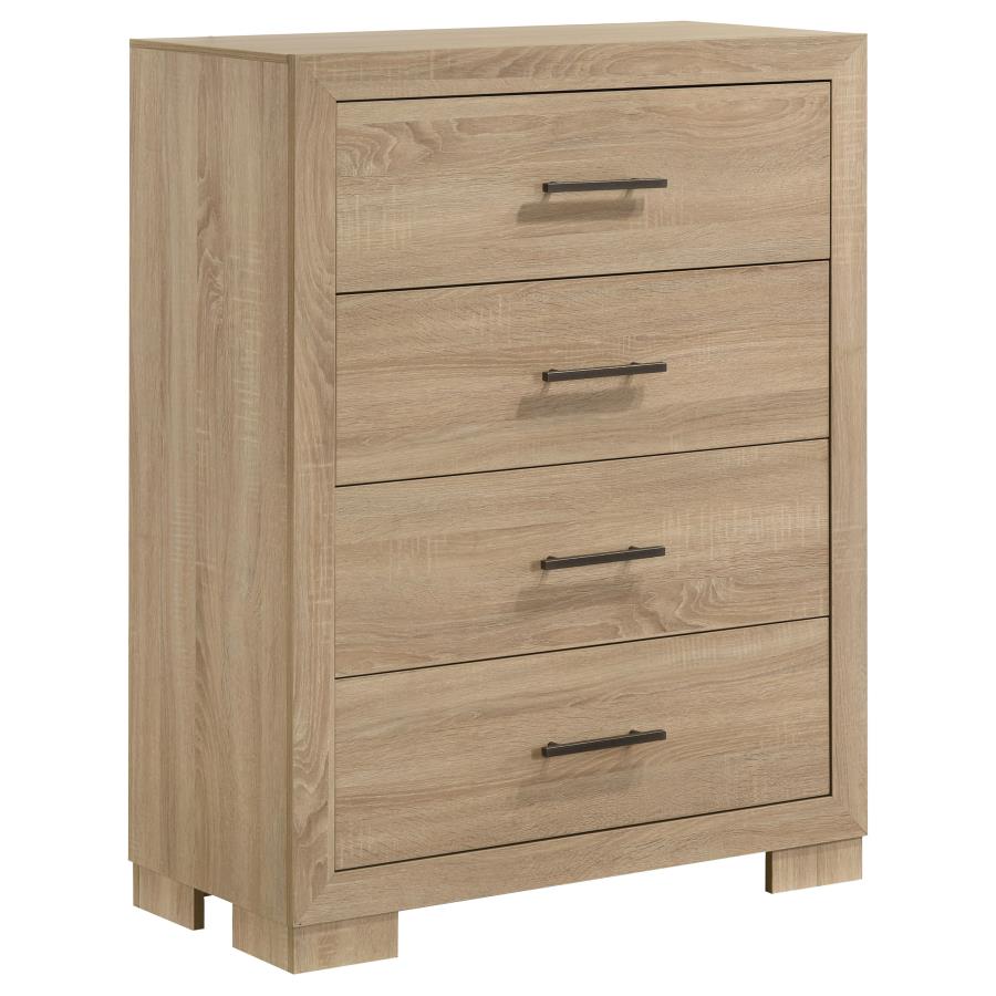 Home & Sleep Outlet - Arielle 4-drawer Bedroom Chest of Drawers Light Oak