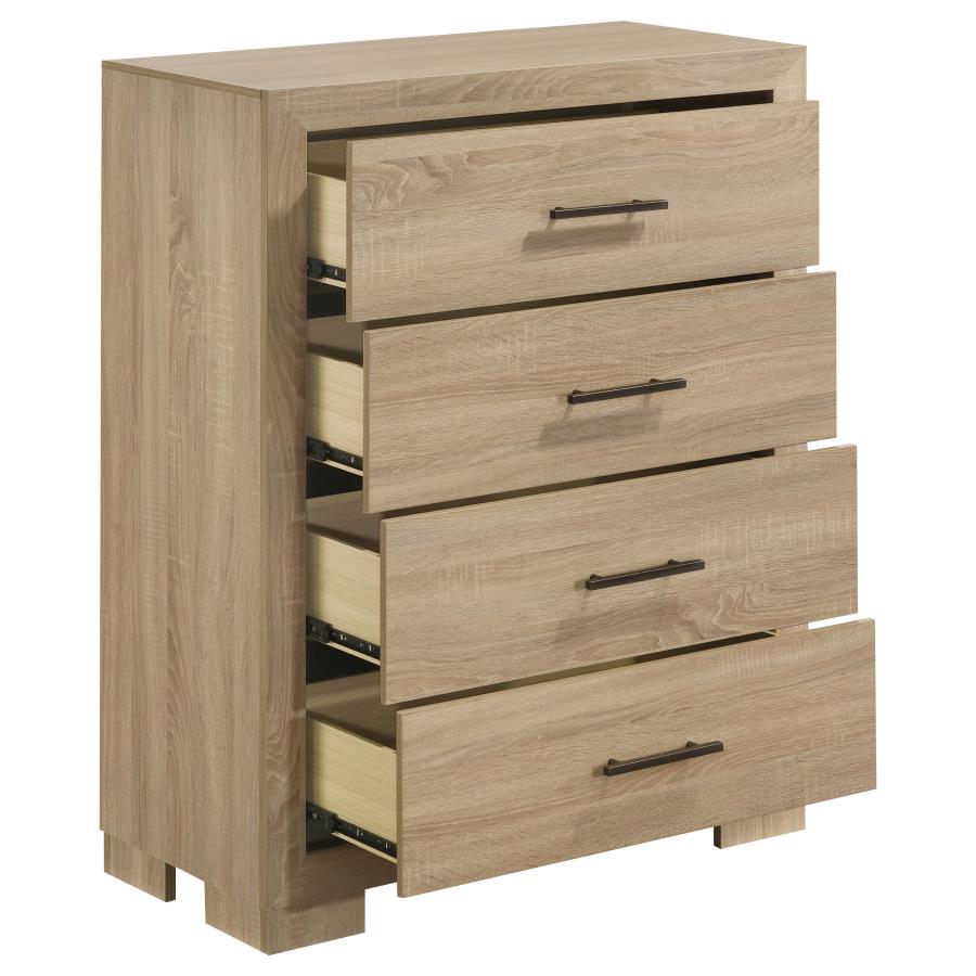 Home & Sleep Outlet - Arielle 4-drawer Bedroom Chest of Drawers Light Oak