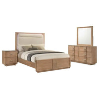 Leanne 4-piece Eastern King Bedroom Set Light Oak