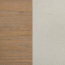 Leanne Eastern King LED Panel Bed Off White and Light Oak