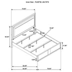Home & Sleep Outlet - Leanne Eastern King LED Panel Bed Off White and Light Oak