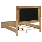 Home & Sleep Outlet - Leanne Queen LED Panel Bed Off White and Light Oak