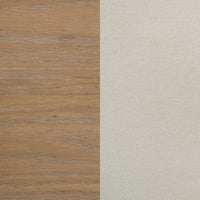 Leanne Queen LED Panel Bed Off White and Light Oak
