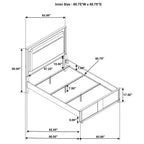 Home & Sleep Outlet - Leanne Queen LED Panel Bed Off White and Light Oak