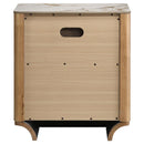 Leanne 2-drawer Sinter Stone Top Nightstand Light Oak