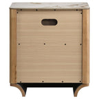 Home & Sleep Outlet - Leanne 2-drawer Sinter Stone Top Nightstand Light Oak