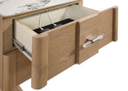 Home & Sleep Outlet - Leanne 2-drawer Sinter Stone Top Nightstand Light Oak