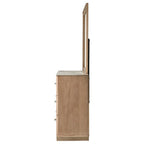 Home & Sleep Outlet - Leanne 6-drawer Sinter Stone Top Dresser and Mirror Light Oak